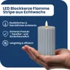 LED Wachskerze Flamme Stripe Batterie Timer blau 15x7,5cm Produktbild-Vorschau 3