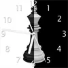 Wallario Design Wanduhr Schachfigur schwarz-weiß aus Produktbild-Vorschau 1