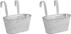Metall Hängetopf weiß mit 2 Henkel 25 x 13cm - 2 Stück Produktbild-Vorschau 1