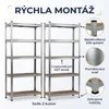IvoQ Regály Set 2 ks – 180 x 90 x 40 cm – Pozinkovaný kov – Náhľad obrázku produktu 5