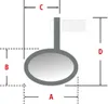 A diagram showing the dimensions of a motorcycle mirror. Náhled obrázku produktu