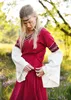 Mittelalterkleid Alvina, rot/natur mit Stickerei - Produktbild-Vorschau 3