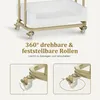 Servierwagen mit Rollen & Schublade, Rollwagen, Weiß-Gold, Produktbild-Vorschau 5