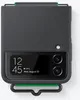 A dark gray phone case with a green ring accessory is shown against a white background. Produktbild-Vorschau