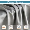 Close-up of gray velvet fabric with product feature icons and text at the bottom. Náhľad obrázku produktu