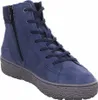 A blue high-top sneaker with a zipper and laces. Produktbild-Vorschau