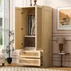 Kledingkast, 70x55x170 cm, in houtkleur, met dubbele deuren Productafbeelding-voorbeeld 3