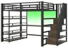 Metaal hoogslaper 140x200 cm met trap en opbergruimte, Productafbeelding-voorbeeld 15