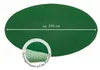 Grüner, runder Kunstrasen mit Drainagenoppen, ca. 395 cm Ø, auf weißem Hintergrund ausgebreitet Produktbild-Vorschau