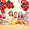 48 Marienkäfer-Latexballons, 12 Zoll, schwarz-weiß-rot, Partydeko Productafbeelding-voorbeeld