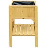 A wooden raised garden bed with a black liner, shown against a white background. Produktbild-Vorschau