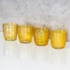 8er Set Windlicht H7,5cm Glas Gelb Teelichthalter Tischdeko Produktbild-Vorschau 3
