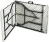 A white folding table with a metal frame, shown from a diagonal top-down view, partially folded. Produktbild-Vorschau
