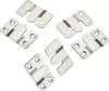 A collection of metal furniture connectors on a white background. Náhľad obrázku produktu