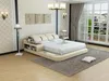 Leder Bett mit USB,Luxus Polster Betten Doppel Modernes Ehe Produktbild-Vorschau 1