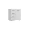 A white dresser with drawers and a cabinet door, shown against a white background. Produktbild-Vorschau