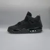 A side view of a black Nike Air Jordan 4 sneaker against a plain gray background. Náhľad obrázku produktu