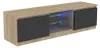 Meuble TV 120 cm, chêne Sonoma, noir, façade avec éclairage Voir les images du produit 3