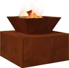 vidaXL Feuerstelle Rostig 50 x 50 x 40 cm Wetterfeststahl Produktbild-Vorschau 3