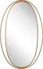 A gold oval mirror with a double frame. Náhled obrázku produktu