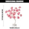 A dimensional drawing of a decorative LED rose tree lamp. Produktbild-Vorschau