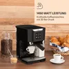 Klarstein 1,4 L Siebträgermaschine für 2 Tasse Kaffee, Mini Produktbild-Vorschau 2