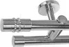 Gardinenstange Ø 20mm I Metall in Edelstahl Look 2-läufig Produktbild-Vorschau 1