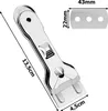 A silver glass scraper with dimensions indicated by text overlays. Náhľad obrázku produktu