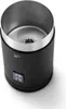 A black electric milk frother with a silver interior, shown from a slightly elevated angle against a white background. Produktbild-Vorschau
