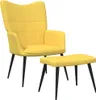 Relaxsessel mit Hocker Senfgelb Stoff Produktbild-Vorschau 1