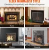 A collage of four images showing different fireplace screens in various home decor styles. Voir les images du produit
