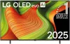 A television screen displaying a colorful abstract pattern with text overlays. Produktbild-Vorschau