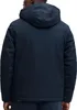 A person wearing a navy winter jacket from the back. Produktbild-Vorschau