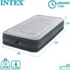 An inflatable mattress with dimensions and features indicated. Produktbild-Vorschau