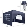 TRMLBE Pavillon Faltpavillon 3x3m Faltbar Gartenpavillon Produktbild-Vorschau 3