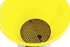 A close-up view of the inside of a yellow funnel with a black mesh grate at the bottom. Náhled obrázku produktu