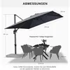 PURPLE LEAF Ampelschirm Rechteckig Sonnenschirm Groß 270 x Produktbild-Vorschau 2