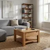 Couchtisch Eiche Massivholz 70x70 cm mit Schublade Produktbild-Vorschau 7