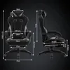 Two views of a gaming chair with dimensions indicated by measurement lines and text. Náhľad obrázku produktu