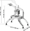 A commercial vegetable chopper with dimensions indicated. Náhľad obrázku produktu