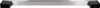 A close-up, front view of a silver oven handle with black plastic end caps, isolated on a white background. Produktbild-Vorschau