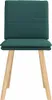 A single chair with a dark green fabric seat and back, supported by four light brown wooden legs. Anteprima dell’immagine prodotto