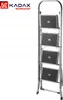 A KADAX steel stepladder with a folding lock, anti-slip steps, 4 steps, and a capacity of up to 150kg, presented on a white background. Náhľad obrázku produktu