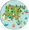 MuchoWow® Aluminium Wandkreis Weltkarte Kinder - Asien - Produktbild-Vorschau 1