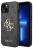 A close-up shot of a smartphone case with a repeating Guess logo pattern and a prominent Guess logo emblem. Podgląd zdjęcia produktu