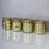 4er Set Windlicht Glas Gold H10cm Gelb Teelichthalter Produktbild-Vorschau 6