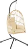 A hanging egg chair with a stand, isolated on a white background. Voir les images du produit