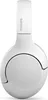 A close-up, studio shot of a white Philips headphone. Voir les images du produit