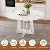 Tavolo rotondo da pranzo okwish, con piano in effetto marmo Anteprima dell’immagine prodotto 6