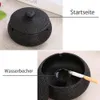 Aschenbecher Schwarzer Retro Keramikaschenbecher mit Produktbild-Vorschau 12